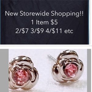 New Cute 6.5mm Pink Rhinestone Knot Stud Earrings